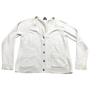 Pendleton Cream Knit Cardigan Sweater Size Medium Petite